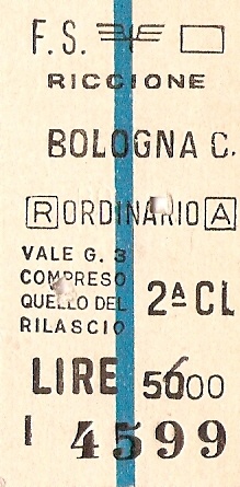 Bilet zagraniczny z Bolonii.