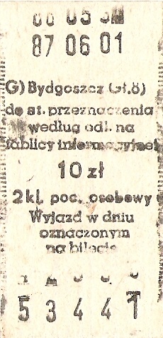Bilet PKP - Bydgoszcz