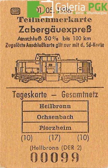 Bilet kartonowy - Niemcy