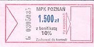 Bilet jednorazowy, MPK Poznań