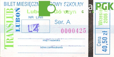 Bilet miesięczny TRANSLUB