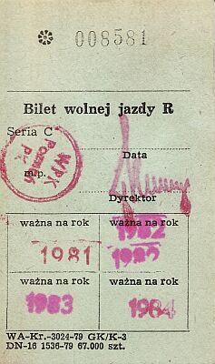 WPK Poznań. Bilet wolnej jazdy.