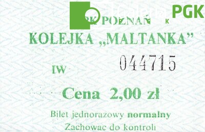 MPK Poznań. Bilet normalny.
