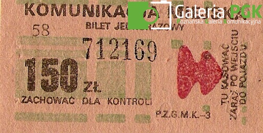 Bilet MPK Poznań za 150 zł