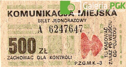 Bilet za 500 zł z poza MPK Poznań