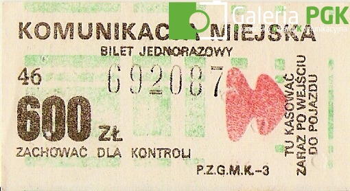 Bilet MPK Poznań za 600 zł