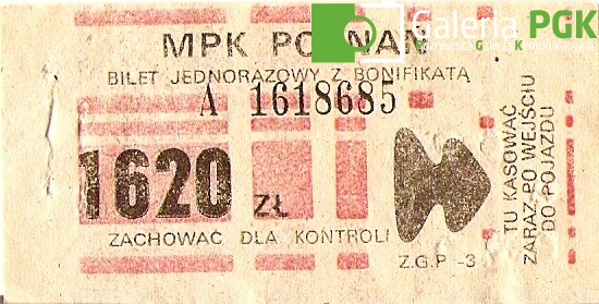 Bilet MPK Poznań za 1620 zł