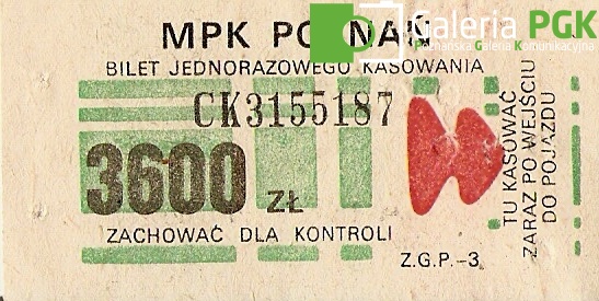 Bilet MPK Poznań za 3600 zł