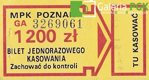 Bilet MPK Poznań za 1200 zł