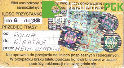 MPK Poznań. Miesięczny do 6 przystanków, 2002-2003